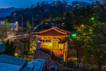 Fototapeta premium city night skyline seoul korea