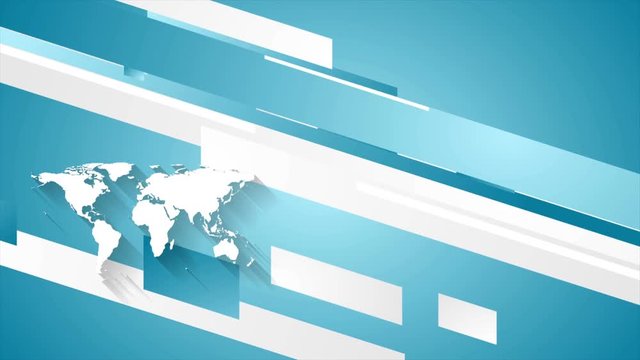 Digital technology geometric corporate abstract motion design with world map