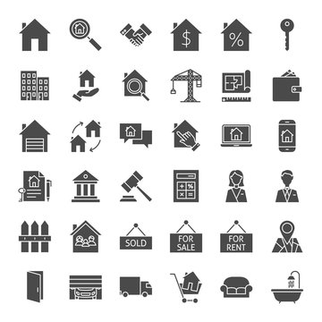 Real Estate Solid Web Icons