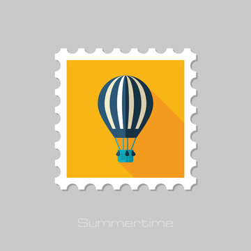 Hot Air Balloon stamp. Summer. Vacation
