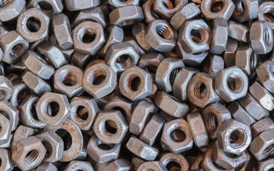Bolts and nuts background.