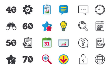 Sale discount icons. Special offer price signs.