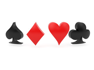 Obraz premium Curved cards suit icons disposed circumferentially