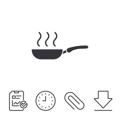 Frying pan sign icon. Fry or roast food symbol.