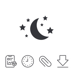 Moon and stars sign icon. Sleep dreams symbol.