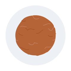 Sphere, globel falafel cutlet, vector sign