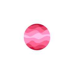 Isolated abstract pink color round shape logo on white background vector illustration.