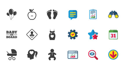 Pregnancy, maternity and baby care icons.