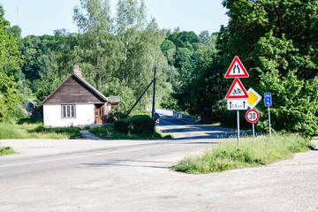 view of small country town of latvia