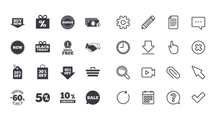 Set of Shopping, Sale and Discounts icons.