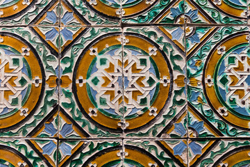 Fototapeta na wymiar Ornamental old tiles. Seville. Spain. 16th century.