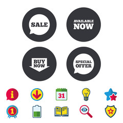 Sale icons. Special offer speech bubbles symbols.