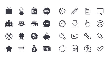 Set of Shopping, E-commerce and Business icons.