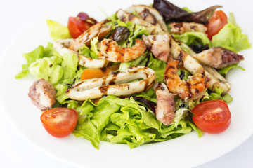 Fresh seafood salad at restaurant