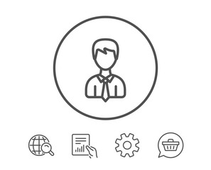 Male User line icon. Male Profile sign.