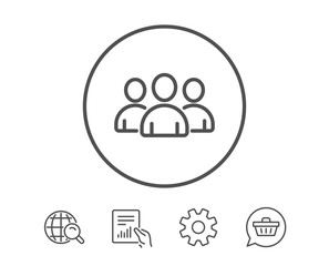 Fototapeta premium Group line icon. Users or Teamwork sign.