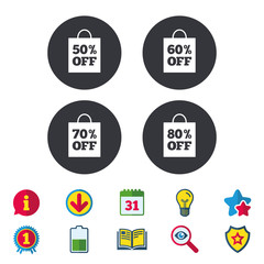 Sale bag tag icons. Discount symbols.