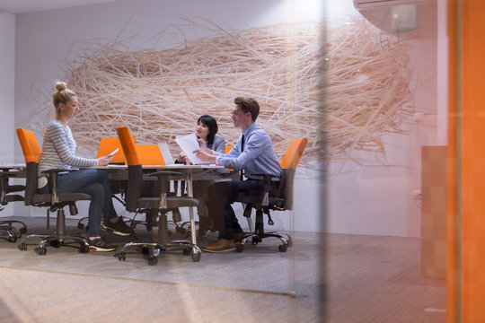 Business Team At A Meeting at modern office building