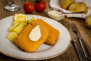 fried cheese with potato
