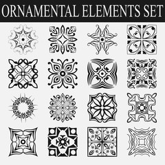 Ornamental vintage elements set. Template for design