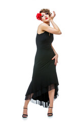 girl dancer in tango dress