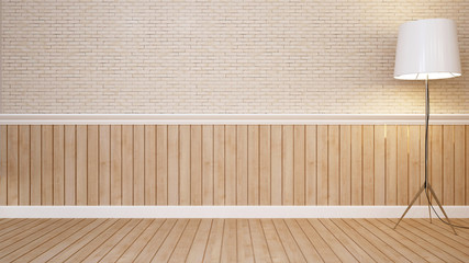 floor lamp in empty room for artwork - 3D Rendering