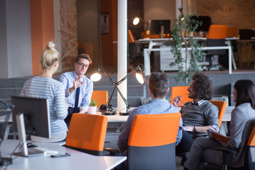 Young Business Team At A Meeting at modern office building