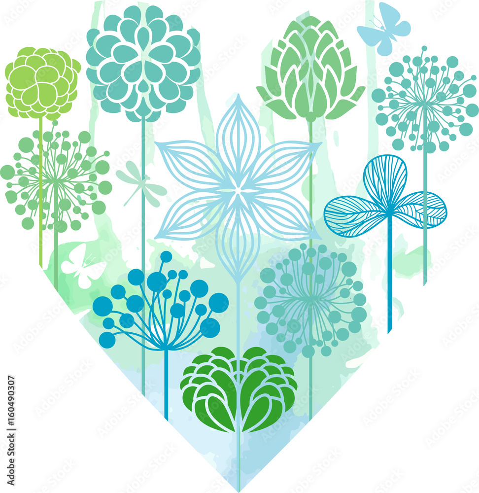 Wall mural  Floral heart