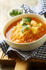 Sauerkraut soup with fresh parsley