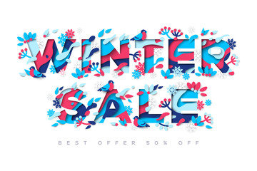 Winter Sale typography design