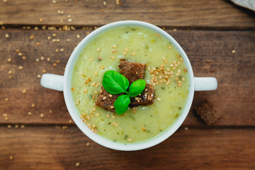 Fresh homemade zucchini soup
