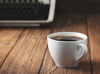  coffee and old typewriter