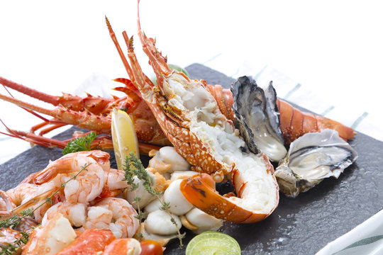 Fresh cooked seafood on a platter