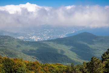 Mountains and clouds