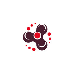 Spinner logo design. Bearing cool modern device icon. Entertaining gaming simple mechanism for fan, soothing. vector illustration eps10.
