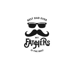 Happy Father s Day Design Collection. Set of black color vintage style Father logo on light grunge background. Vector illustration.