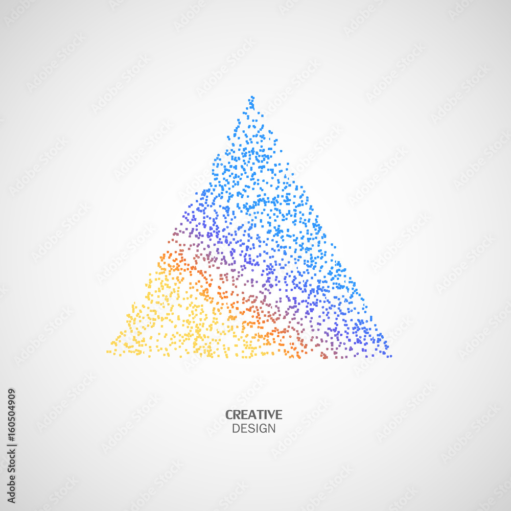 Poster abstract color triangle icon