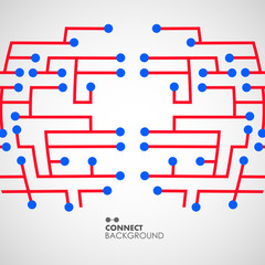 Vector illustration molecules, network and connection