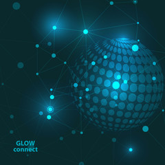 Vector illustration molecules, network and connection