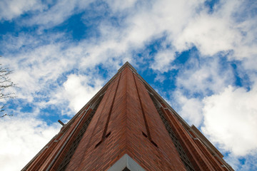 Brick building, lisbon, portugal