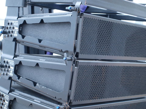 Sound Equipment On The Ron Kirk Bridge Where A Health Fair Was Going On Recently.