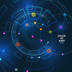 Obraz premium Vector abstract technology background with dots and line