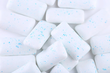 Chewing gums on white background