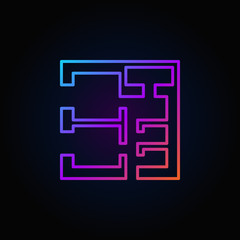 Colorful square house plan icon