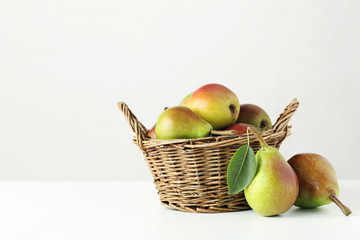 Ripe pears isolated on a white
