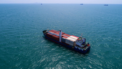 container ship in import export and business logistic.