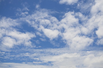 Blue sky with clouds background and textures. 