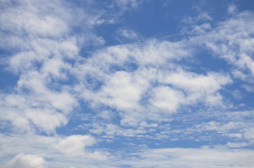 Blue sky with clouds background and textures. 
