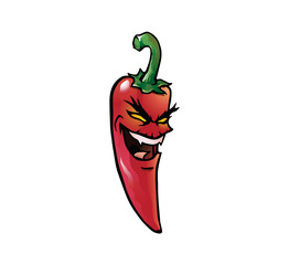 Evil red hot chili pepper
