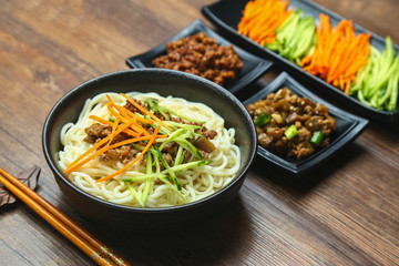 Chinese handmade noodles with gravy